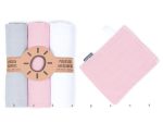   Muszlin textilpelenka 3 db + mosdókesztyű MAMO-TATO Fehér Szürke Pink