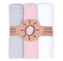 Muszlin textilpelenka 3 db + mosdókesztyű MAMO-TATO Fehér Szürke Pink