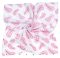   Nagy textilpelenka, fürdőlepedő MAMO-TATO 120x120 cm Fehér alapon rózsaszín tollak