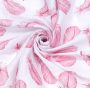 Nagy textilpelenka, fürdőlepedő MAMO-TATO 120x120 cm Fehér alapon rózsaszín tollak