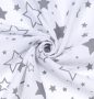 Nagy textilpelenka, fürdőlepedő MAMO-TATO 120x120 cm Fehér alapon szürke csillagok