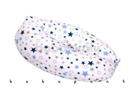 Kifli alakú szoptatós párna BABAKIRÁLY Csillagos fehér alapon kék