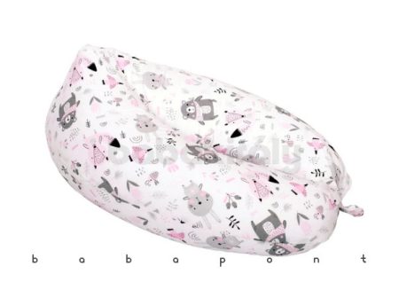Kifli alakú szoptatós párna BABAKIRÁLY Erdei állatok Rózsaszín