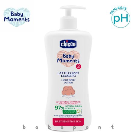 CHICCO testápoló tej újszülötteknek 97% természetes formula 500 ml BABY MOMENTS ch0102430