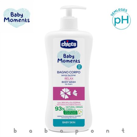 CHICCO RELAX fürdető mályvakivonattal újszülötteknek 93% természetes formula 500 ml BABY MOMENTS ch0105820