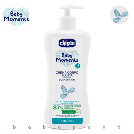 CHICCO testápoló tej mandulatejjel 87% természetes formula 500 ml BABY MOMENTS ch0105950